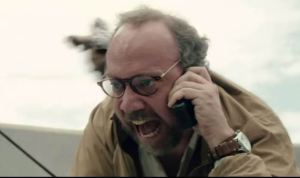 Earthquake expert Lawrence (Paul Giamatti) in the midst of epic disaster